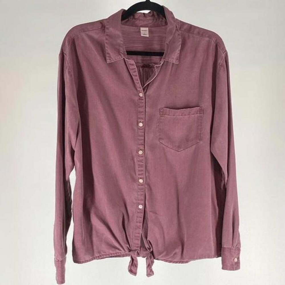 Chic Button-Up Tie-Front Shirt
